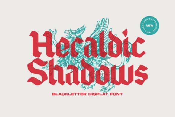 Heraldic Shadows: A Bold Typeface for Dark Creativity and Modern Design